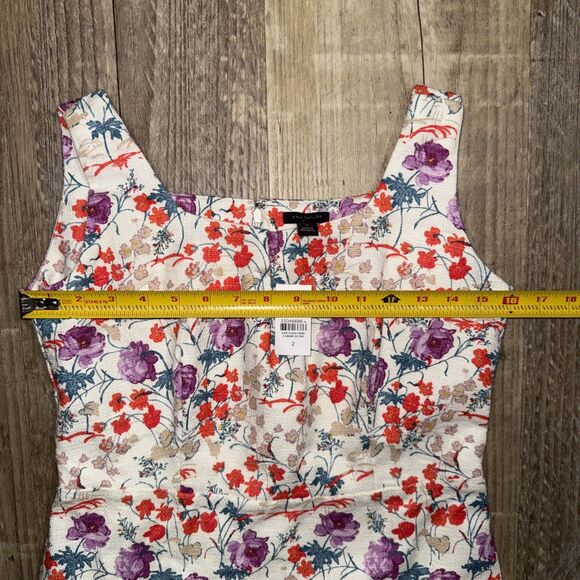 Ann Taylor Dress 2 NWT Floral Sleeveless Lined Sheath Career Wedding Guest - Picture 7 of 7
